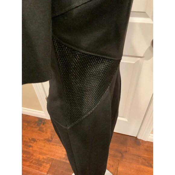 Elie Tahari Black V-Neck Pencil Short Sleeve Dress w/ Mesh Panels, Size 2 - Picture 4 of 7